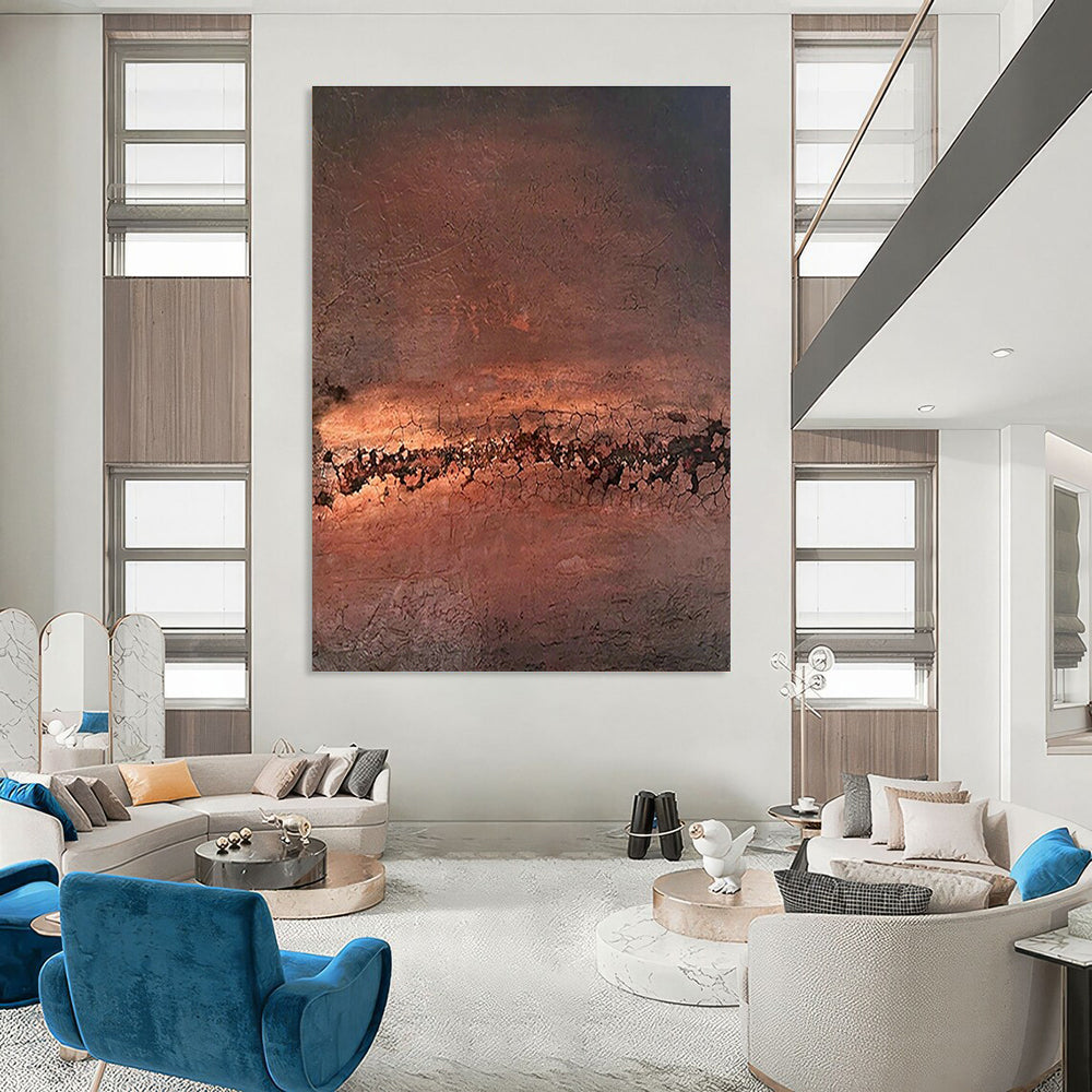 Extra-large Custom Hand-Painted Abstract Canvas for Dining Room Herb Garden Wall and Entryway Plant Stand Area DLZ1850