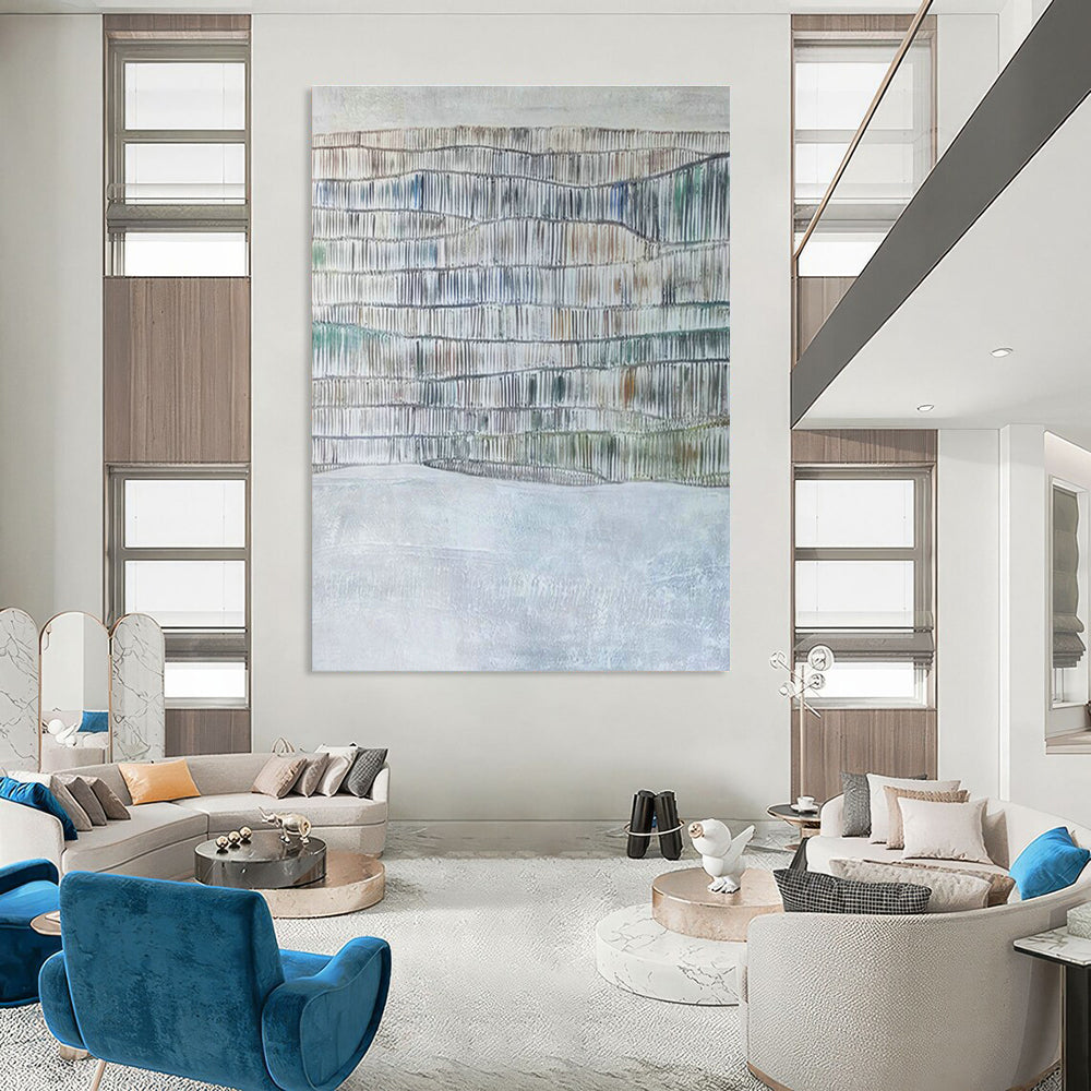 Expansive Bespoke Abstract Painting for Entryway & Dining Room DLZ1050