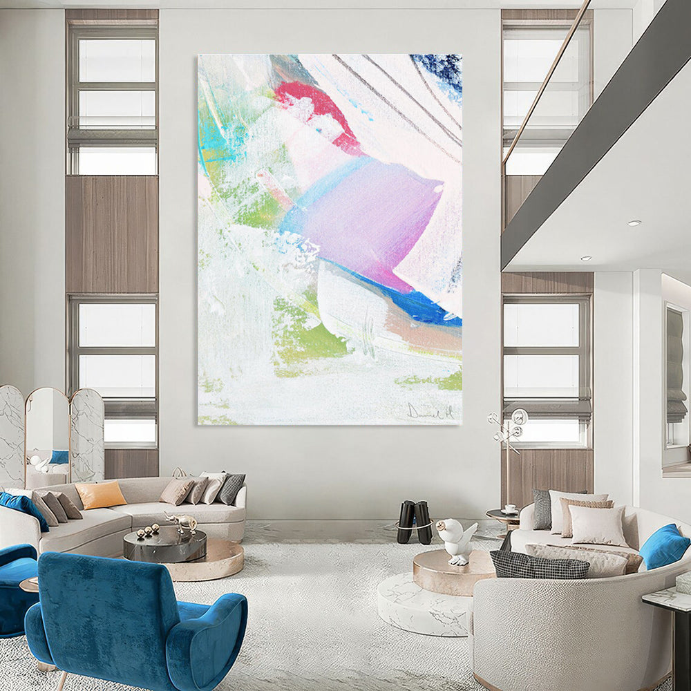 Colorful Abstract Swirls with Soft Background Painting ADGE149