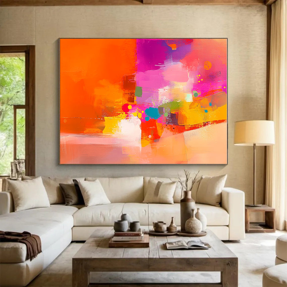 Vibrant Color Burst Abstract Painting with Energetic Hues GER533