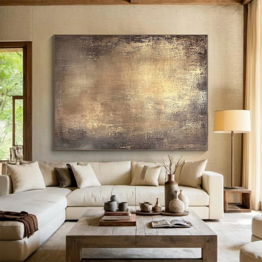 Gold - Textured Abstract Painting with Aged Elegance GER135