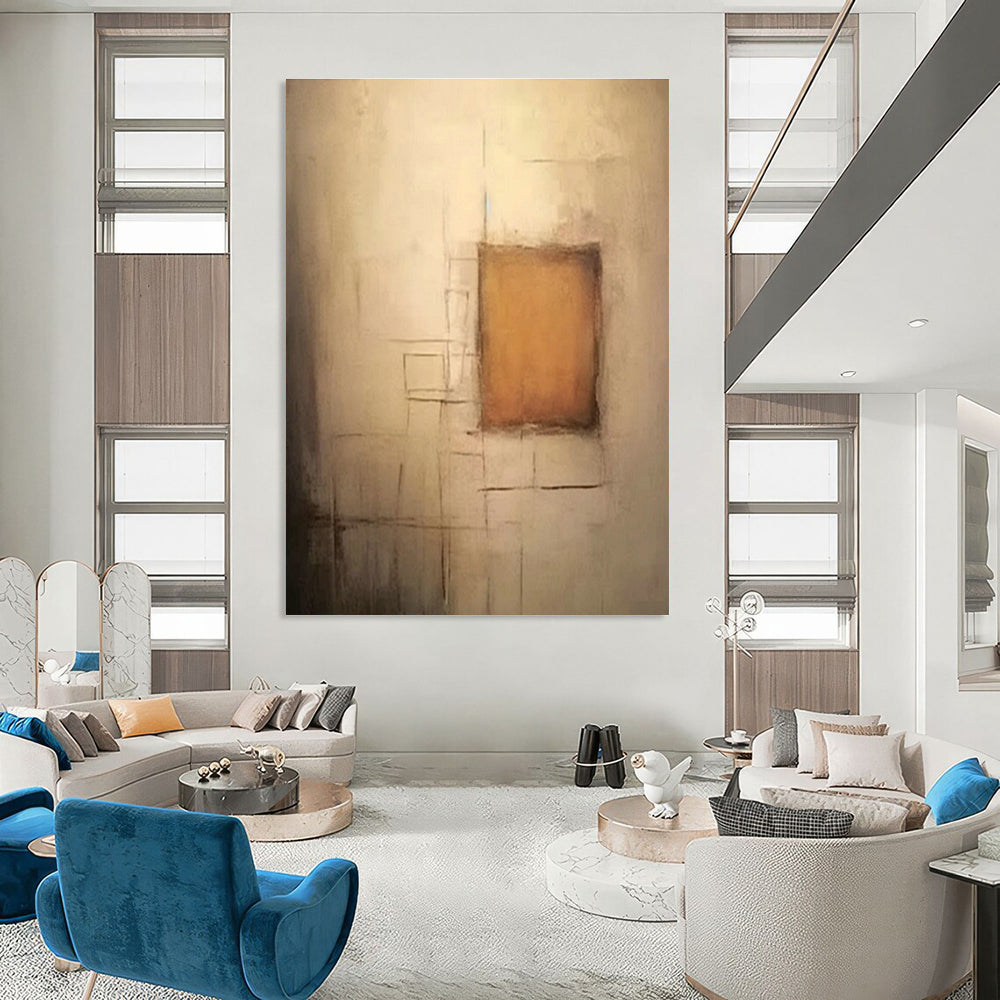 Large Hand - Painted Abstract Canvases for Hallway Stair Risers & Office Server Closets DLZ0848