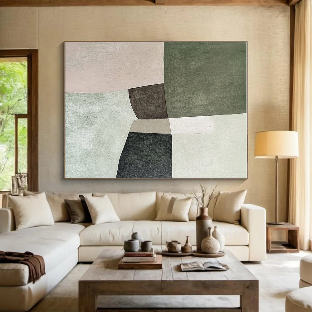Neutral Shape Abstract Painting with Subtle Tones GER789