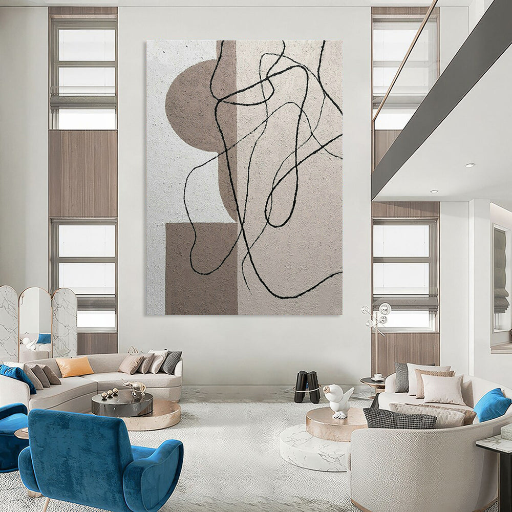 Oversized Custom Handmade Abstract Wall Decor for Cottage Office Standing Desk Wall and Bedroom Yoga Mat Storage Niche Wall DLZ1990