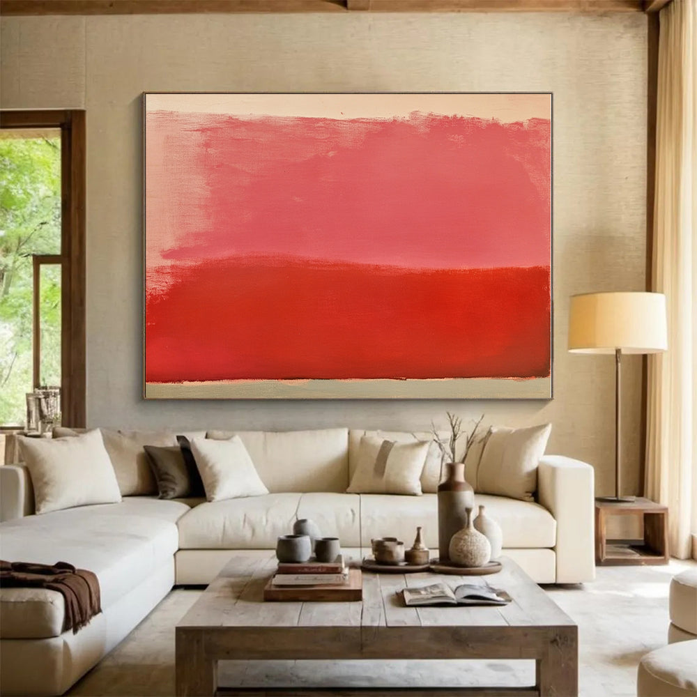 Pink and Red Abstract Painting with Gradual Hues GER133