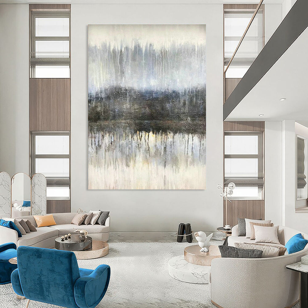 Oversized Hand - Painted Abstract Art for Living Room Open - Shelf Kitchenette Spice Rack Backs & Cottage Outdoor Shower Tile Inserts DLZ0883