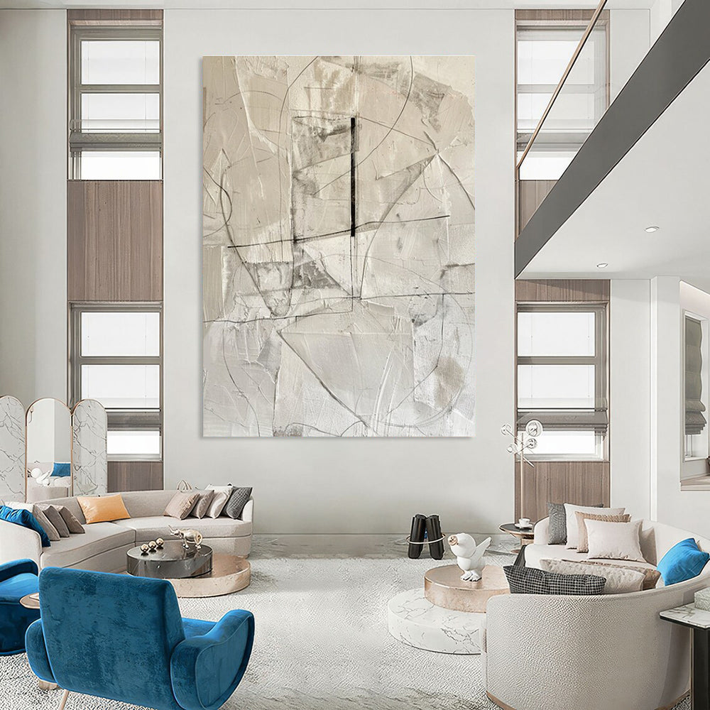 Grey White Black Abstract Painting ADGE001