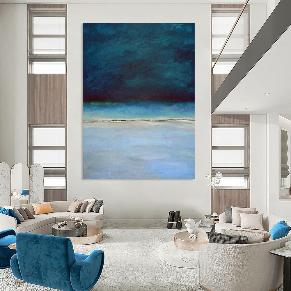 Oversized Abstract Hand - Painted Murals for Office Reception Area Reception Desk Drawer Liners & Bedroom Alcove Window Frame Mullions DLZ0945