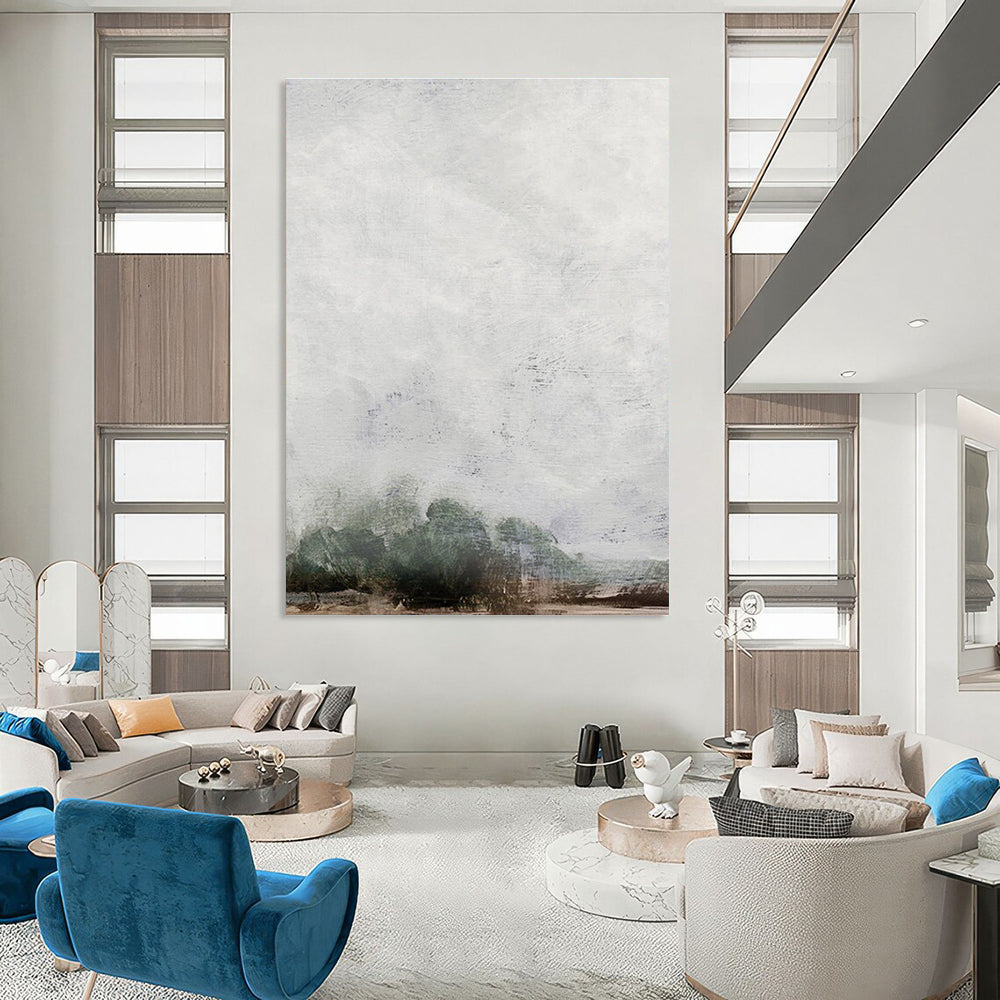 Misty Gray Landscape Abstract Painting ADGE221