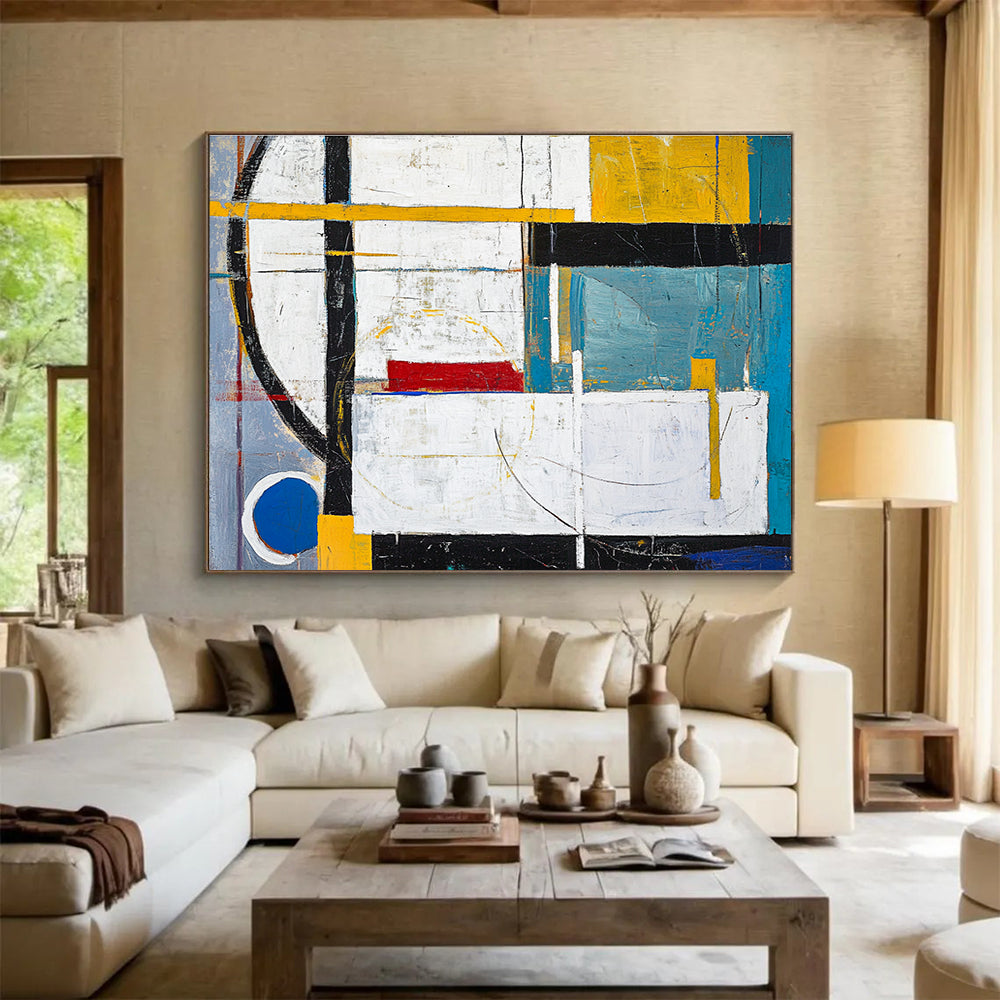 Geometric Abstract with Color Painting with Bold Shapes DYP549