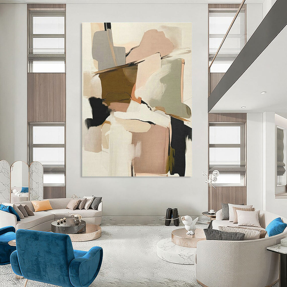 Original Handmade Abstract Canvas for Entryway and Cottage Office DLZ1635