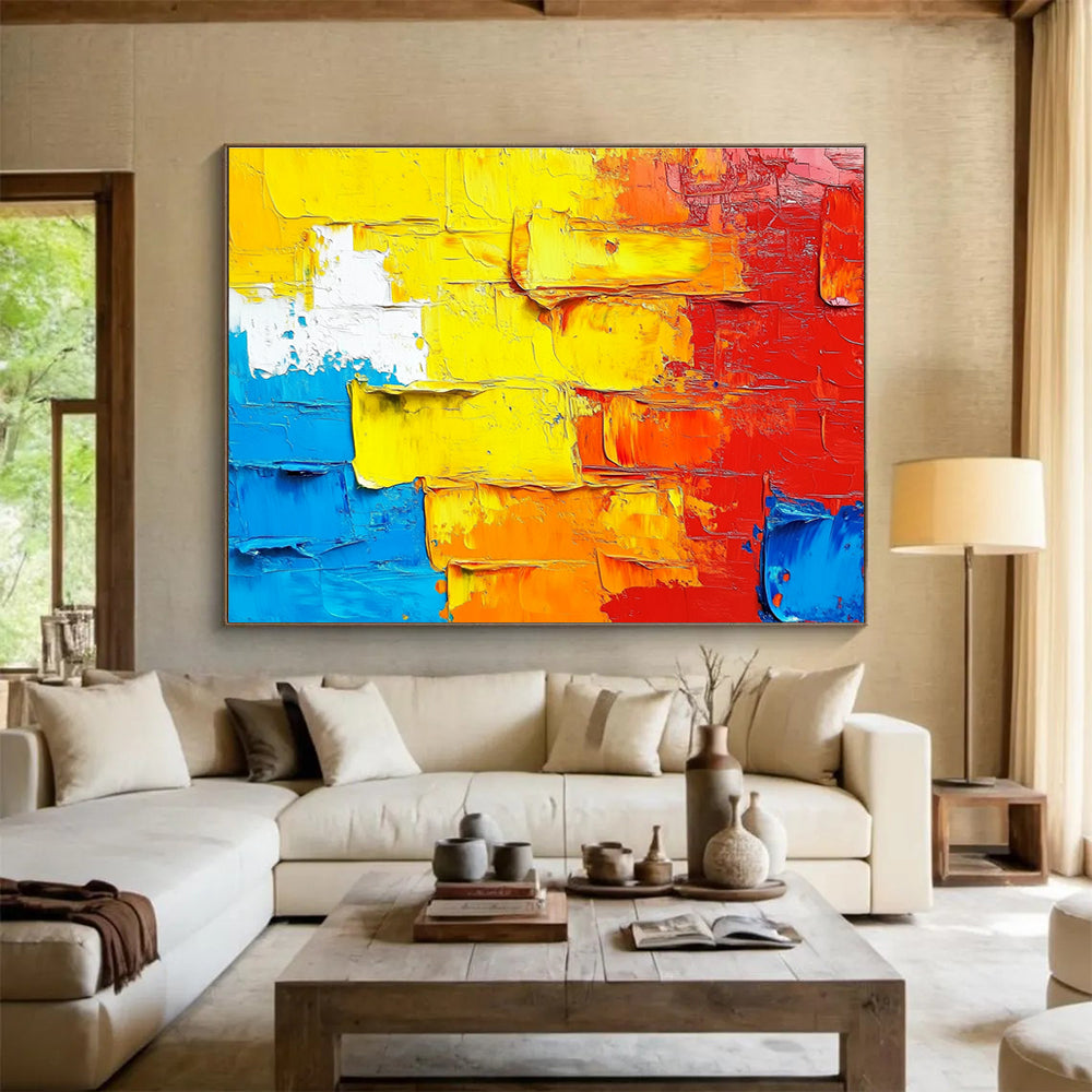Colorful Textured Abstract Painting with Thick Brushstrokes DYP420