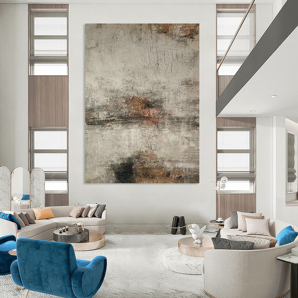 Extra-large Custom Handmade Abstract Painting for Entryway Foyer and Hallway Staircase Landing DLZ1864