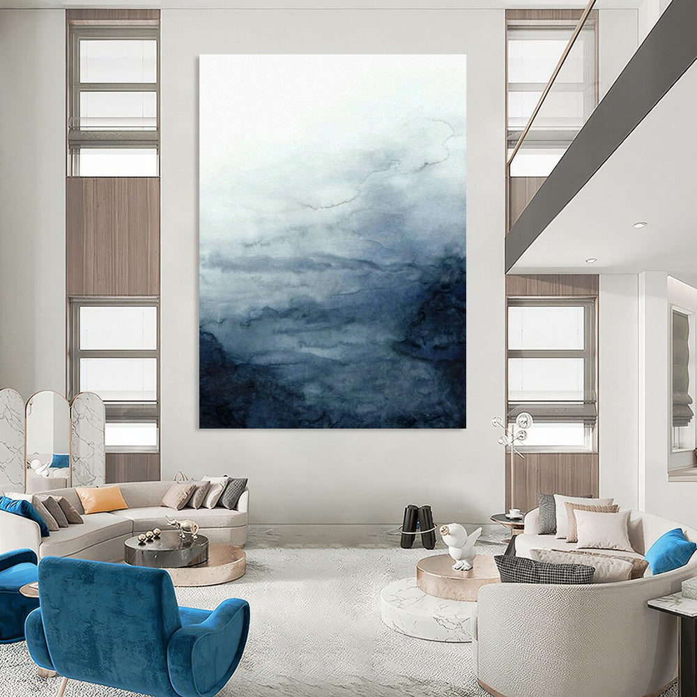 Hand - Painted Custom Abstract Canvases for Cottage Living Room Fireplace Screen Mesh & Dining Room Buffet Cabinet Glass Door Latches DLZ0946
