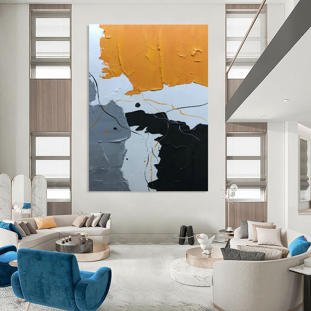 Handcrafted Extra - Large Abstract Canvas for Cottage Dining Room & Hallway DLZ1341