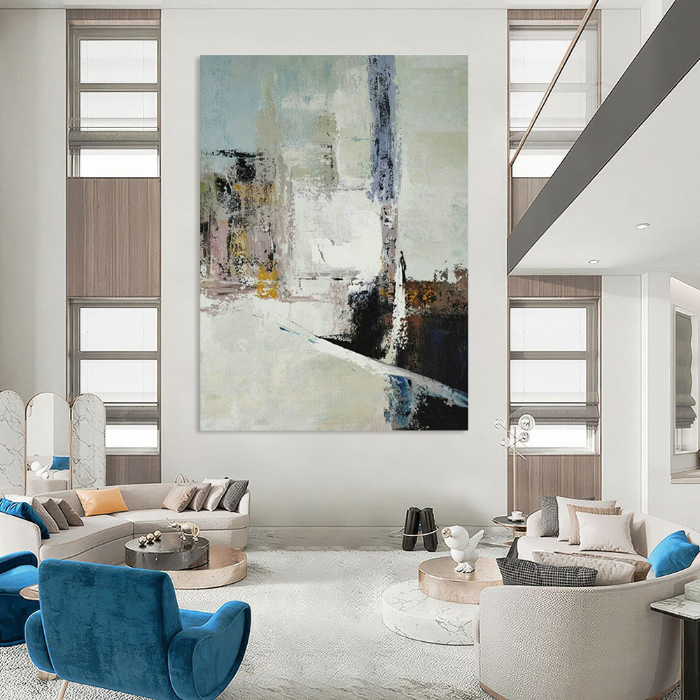 Large - Format Custom Hand - Painted Abstracts for Dining Room and Hallway DLZ0542