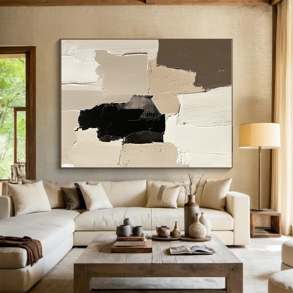 Neutral Tones Abstract Painting with Layered Textures GER452
