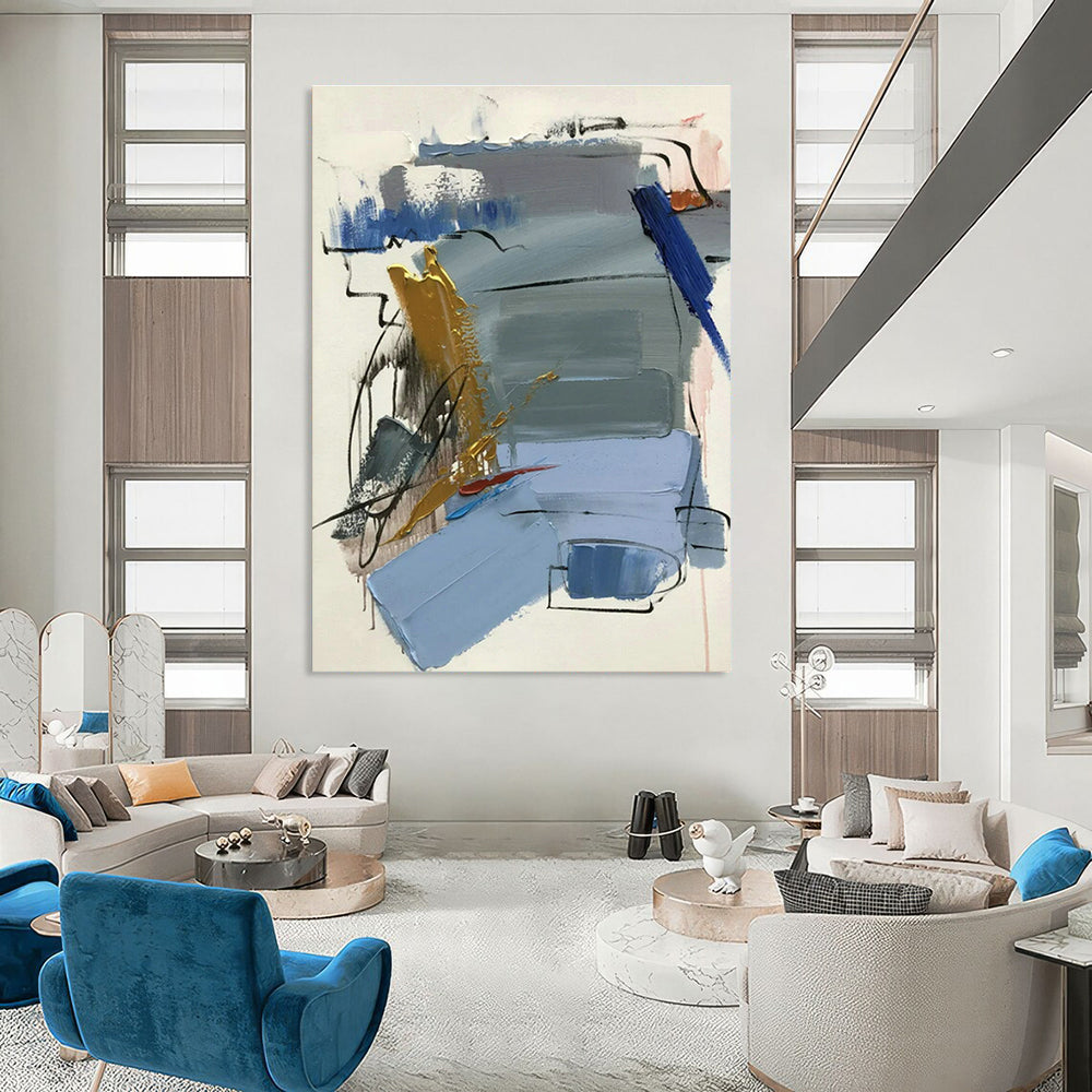 Hand-Crafted Abstract Wall Decor for Cottage Living Room Bookcase Wall and Office Credenza Wall DLZ1686