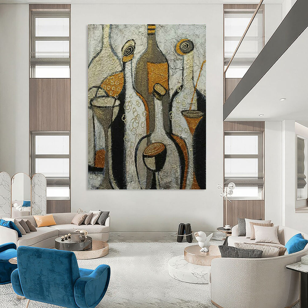 Mammoth Custom-Patterned Hand Painted Abstract Wall Art for Hallway & Cottage DLZ2106