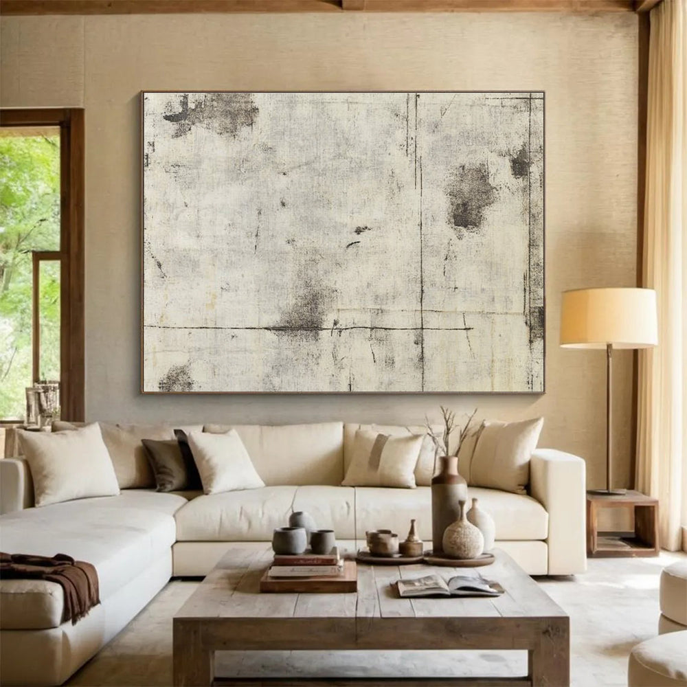 Gray Textured Background Abstract Painting with Subtle Marks DYP612