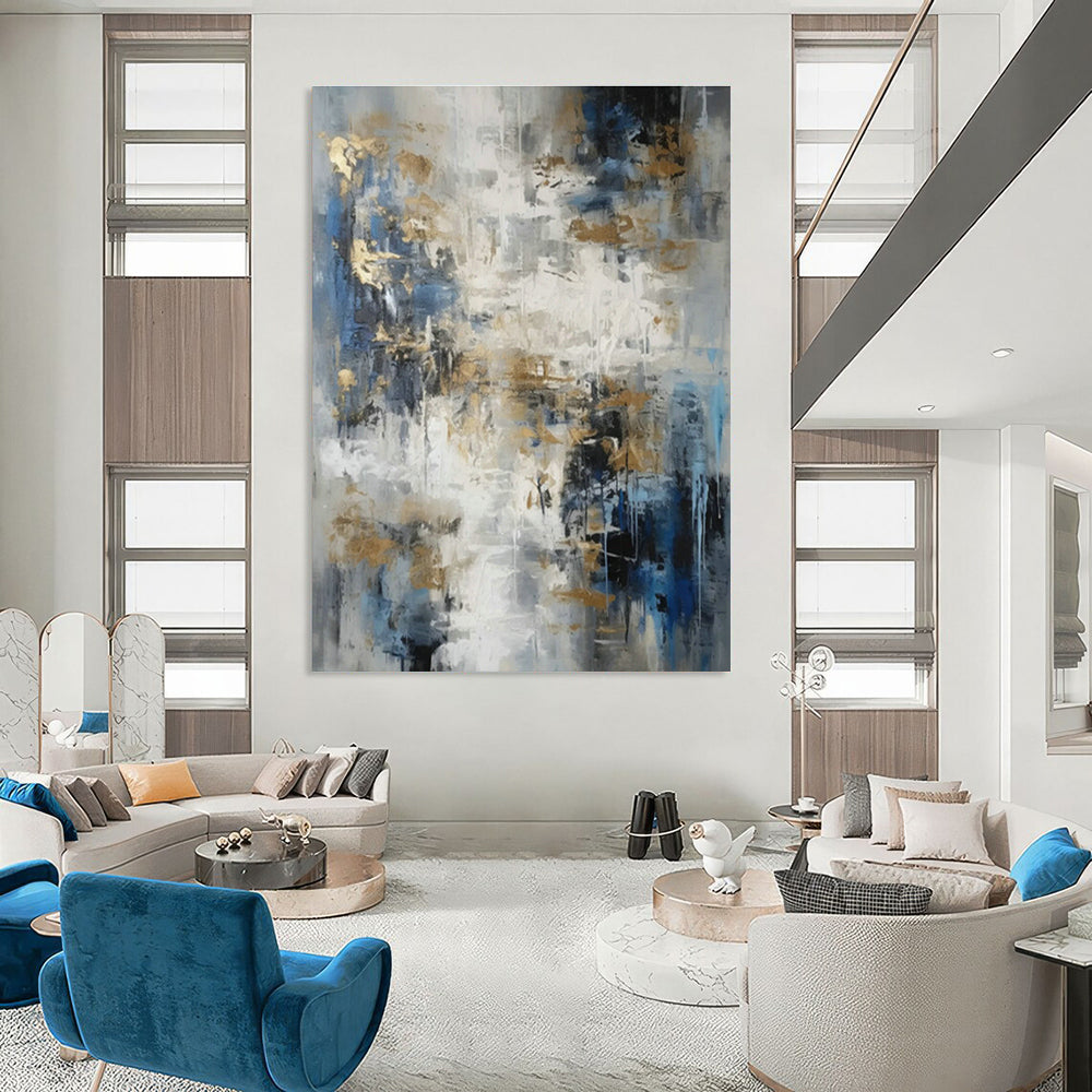 Custom - Designed Hand - Painted Abstract Canvases for Bedroom Canopy Bed Curtains & Office Room Divider Curtains DLZ0853