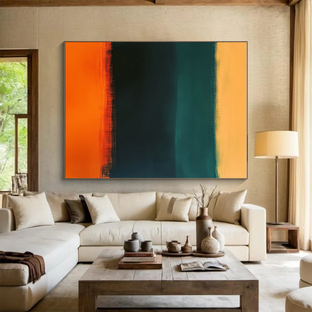 Green and Orange Gradient Abstract Painting with Smooth Transitions GER157
