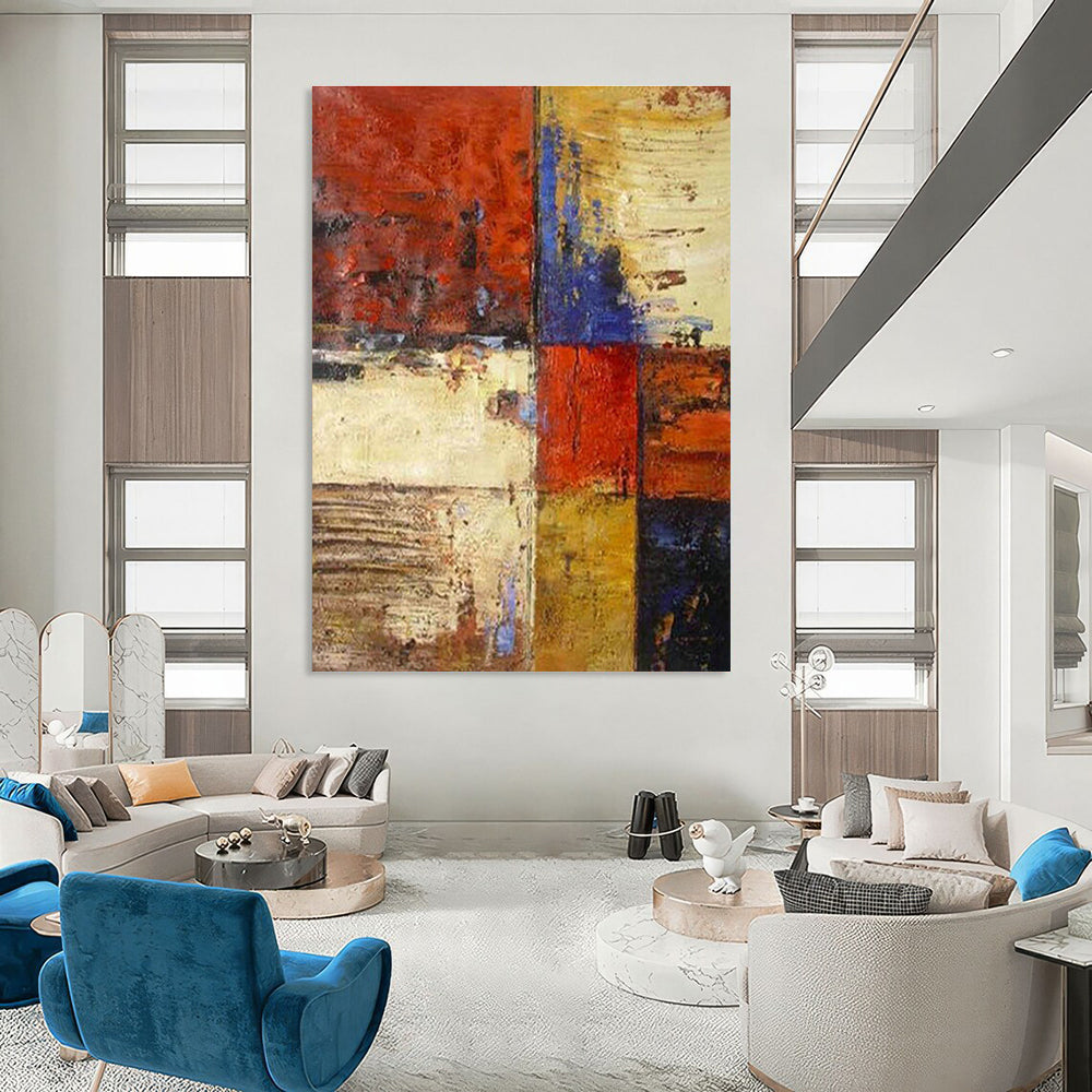 Roomy, Weathered - Effect Custom Hand - Painted Abstracts for Cottage Rusticity DLZ0464