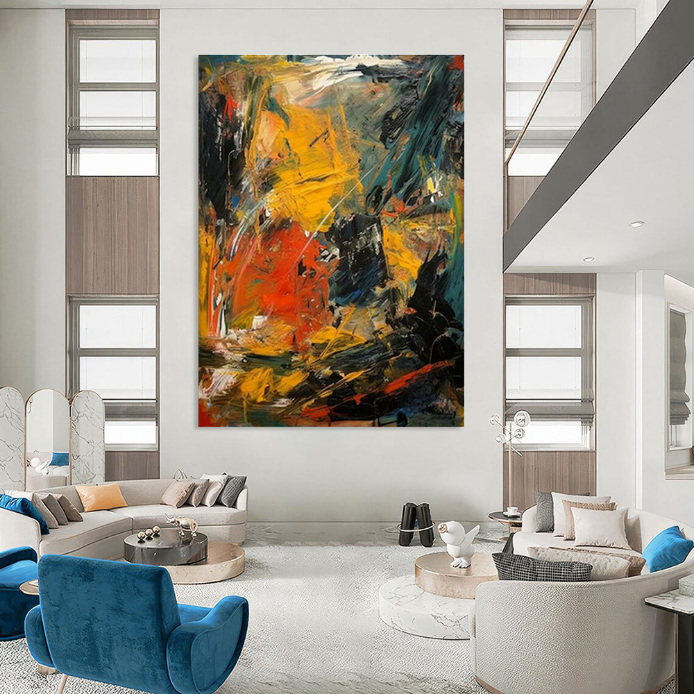 Customization of Large - sized Hand - Painted Abstract Paintings for Cottages, Bring Artistic Enjoyment DLZ0370