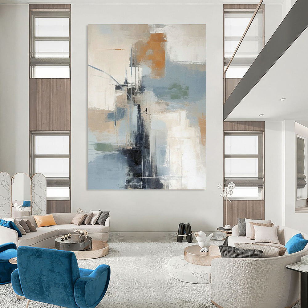 Vastly Extended Bespoke Abstract Canvas for Dining Room & Entryway DLZ1261