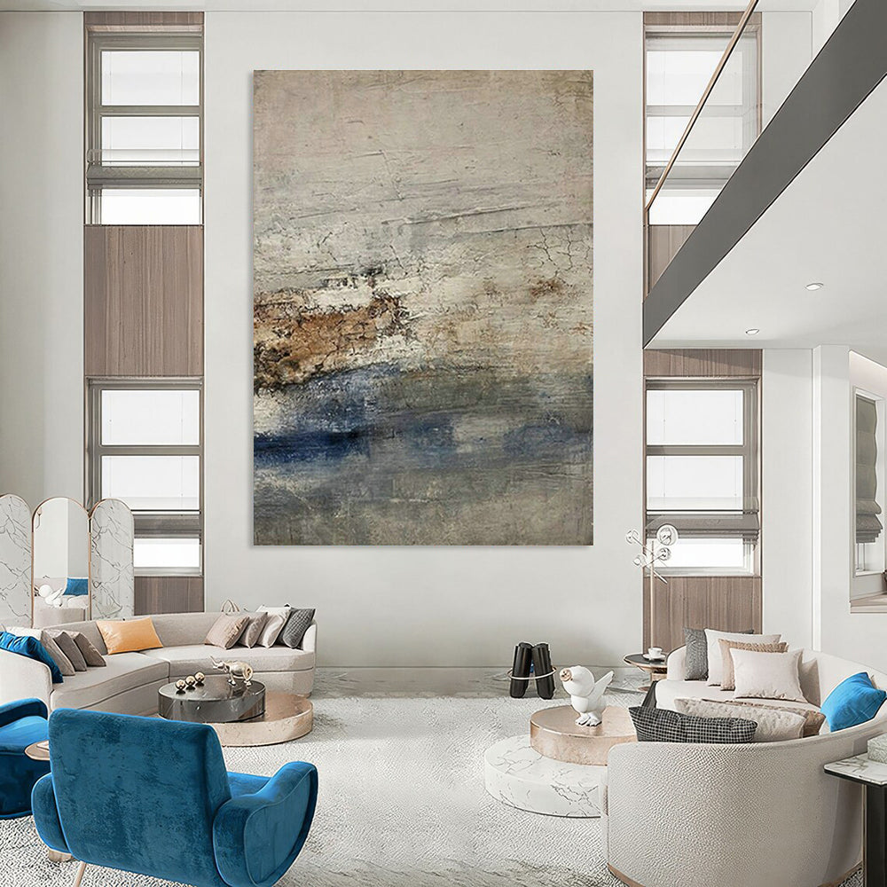 Extra-large Custom Hand-Painted Abstract Art for Dining Room Server Hutch Wall and Entryway Key Drop Zone DLZ1873