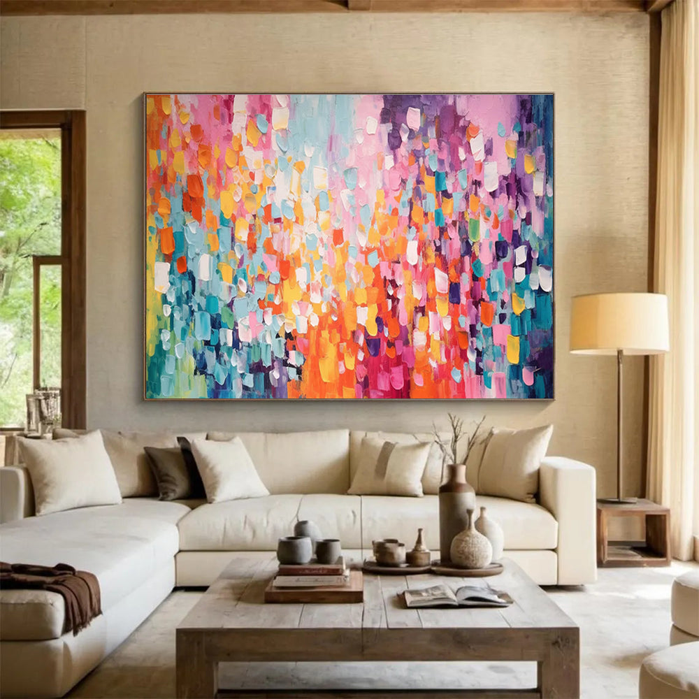 Colorful Patch Abstract Painting with Various Bright Hues THY158