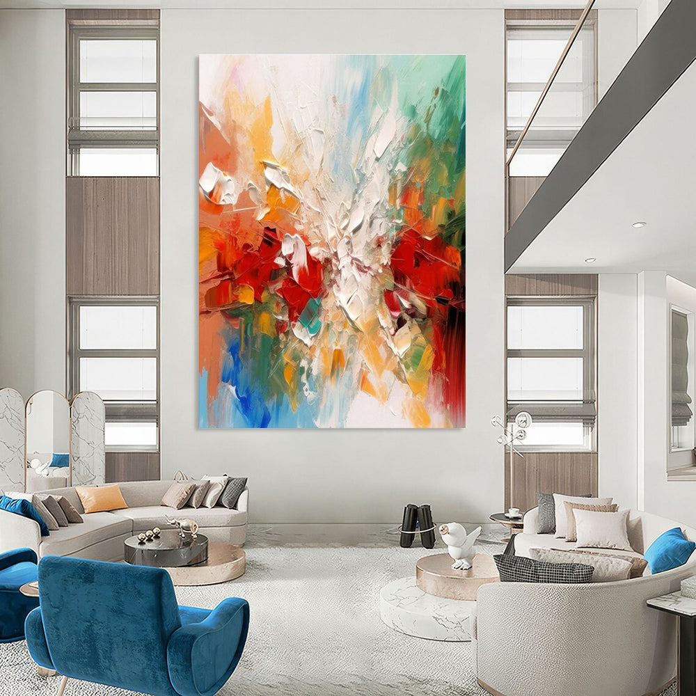 Colorful Explosion Abstract Painting with Bold Textures ADGE079