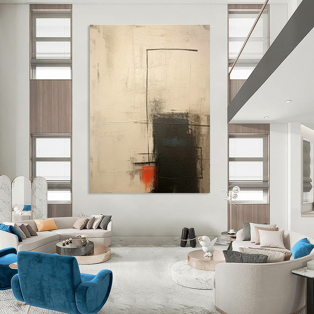 Oversized Hand - Painted Abstract Canvases for Bedroom Dressing Rooms & Dining Room Wine Cellars DLZ0839