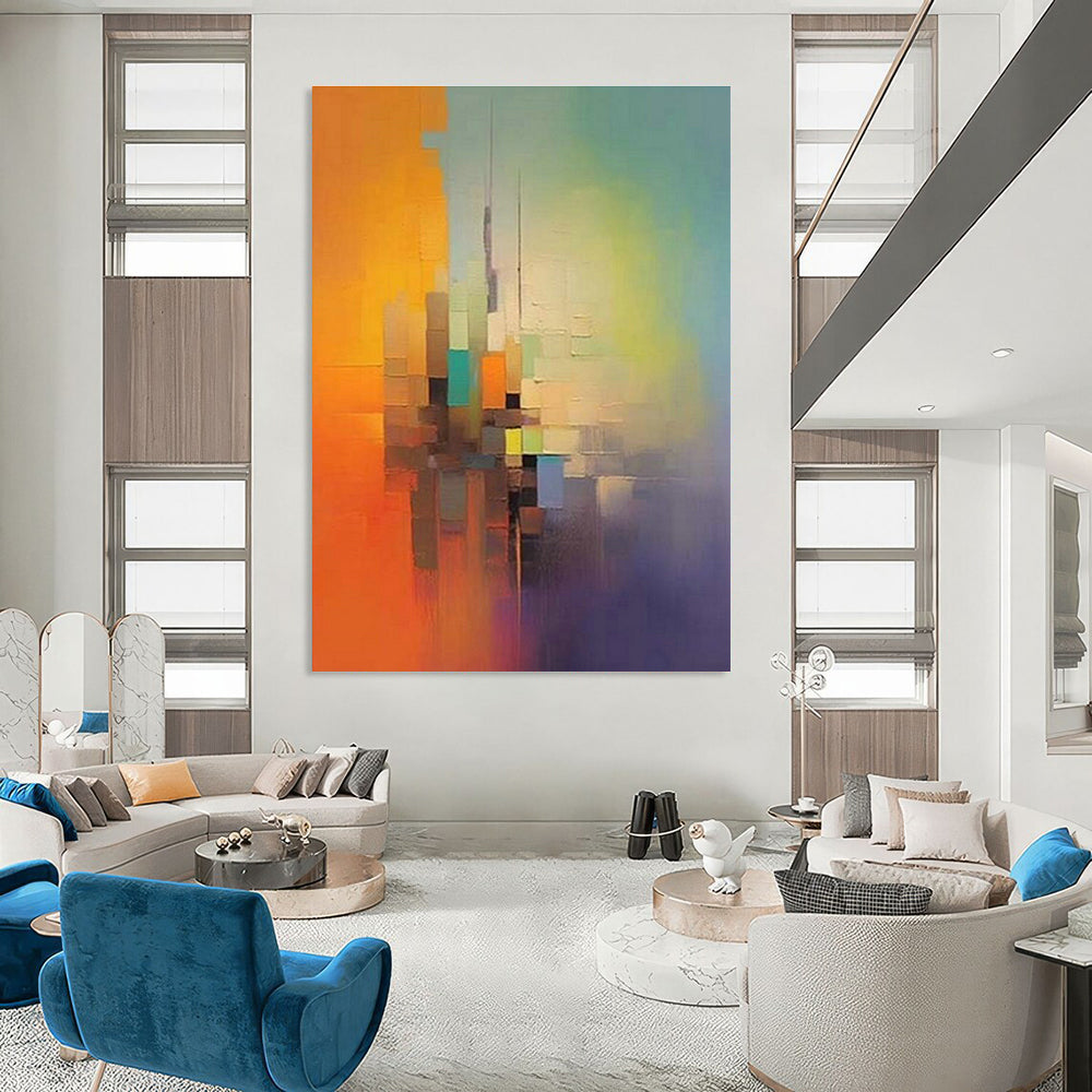 Extra - Large Custom Hand - Painted Abstract Painting for Cottages, Create a Distinctive Living Space DLZ0363