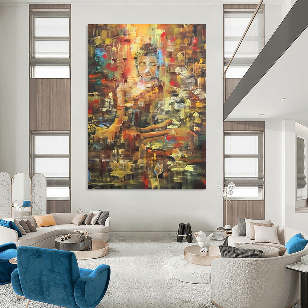 Large Hand-Painted Abstract Wall Art for Cottage Dining Room & Bedroom DLZ2327