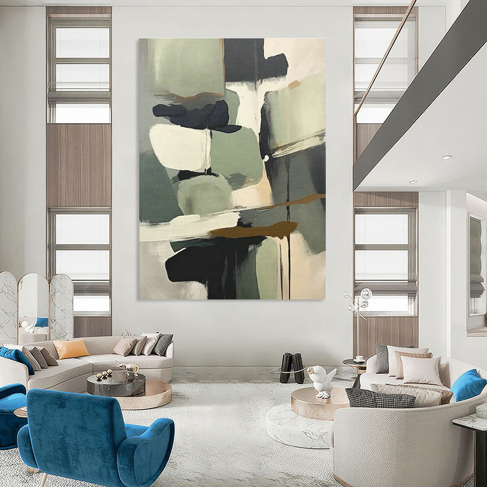 Customizable Handmade Abstract Art for Cottage Living Room and Cottage Hallway DLZ1628