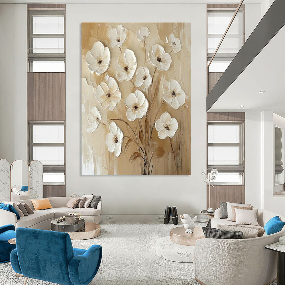 Large Custom Handmade Abstract Canvas for Cottage Bedroom & Living Room DLZ1652