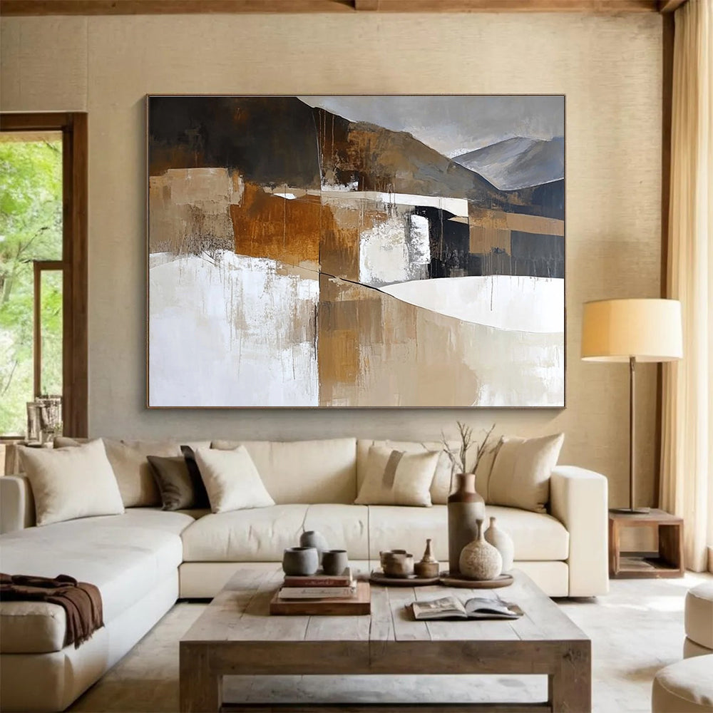 Earth - toned Abstract Landscape Painting DYP479