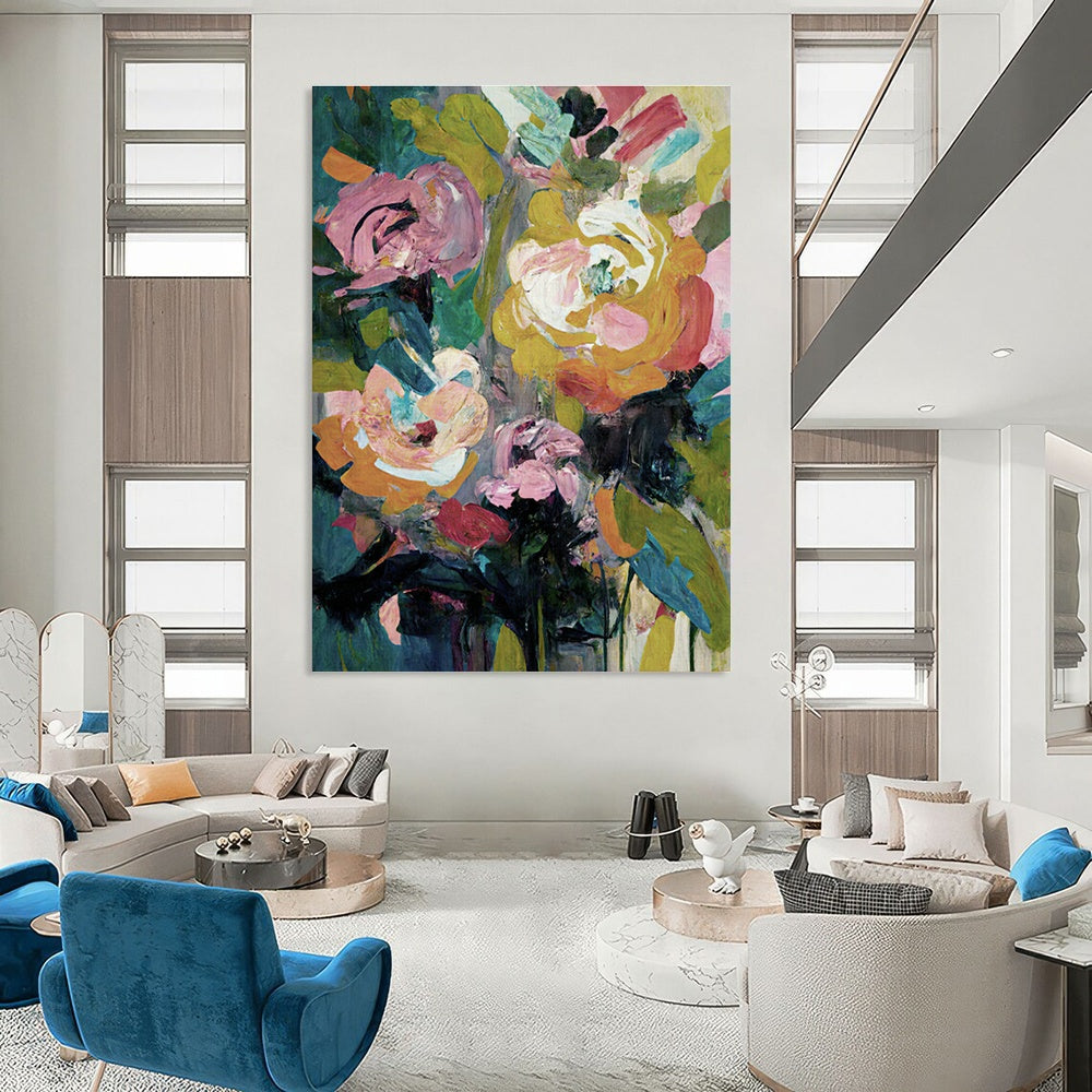 Custom - Designed Handcrafted Abstract Canvas for Bedroom & Entryway DLZ1362