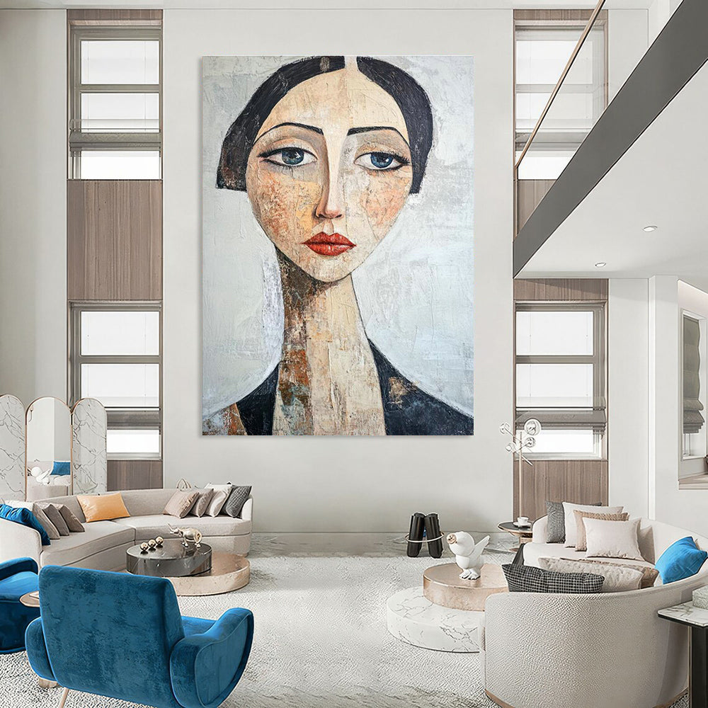 Hand-Painted Abstract Canvas for Cottage Entryway & Office DLZ2354