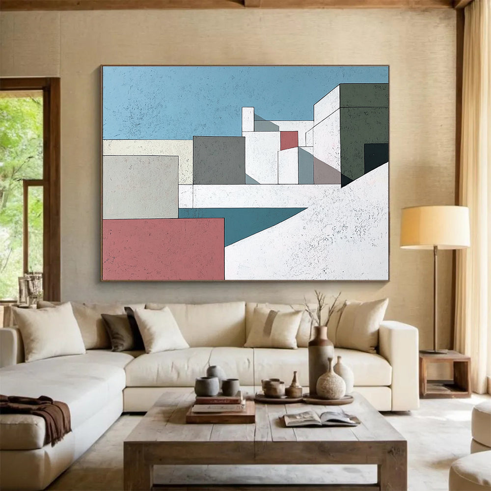 Colorful Geometric Architectural Abstract Painting DYP080