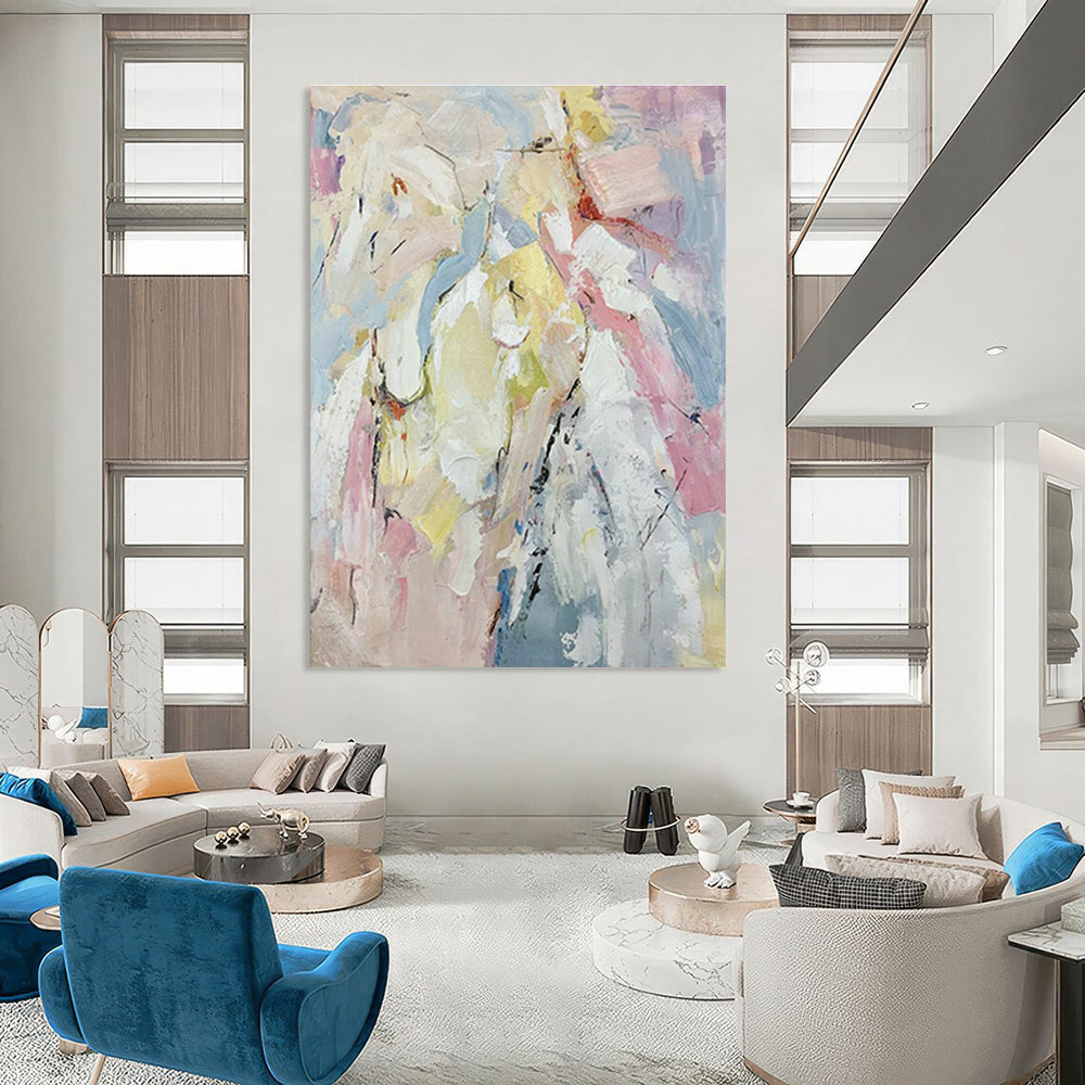 Oversized Abstract Hand - Painted Murals for Cottage Dining Room & Hallway DLZ0554