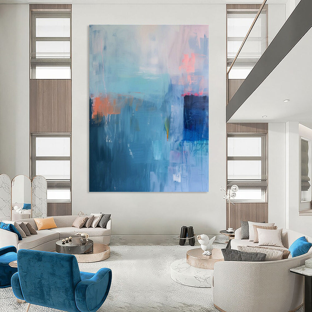 Enormous Custom-Designed Handmade Abstract Canvas Art for Living Room & Hallway DLZ2087