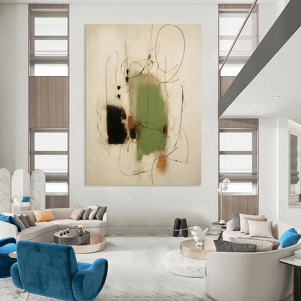 Extra - Vast Hand - Painted Abstract Canvases for Bedroom Window Walls & Cottage Hallway Storage Benches DLZ0829