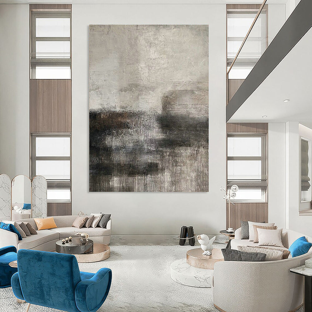Large Customizable Hand-Painted Abstract Canvas for Living Room Wall Sconce Niche and Bedroom Bedside Table Wall DLZ1858