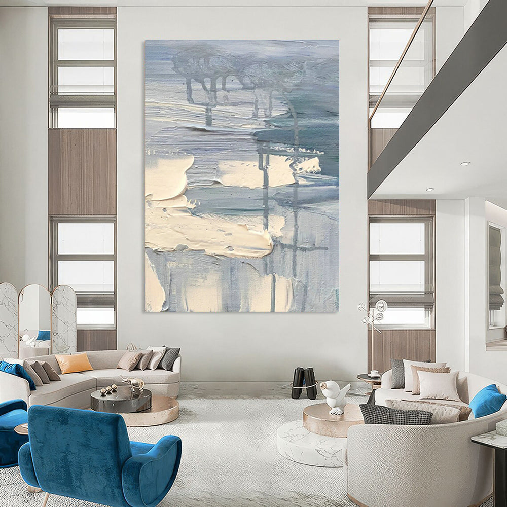 Large Hand-Painted Abstract Canvas for Cottage Bedroom & Living Room DLZ1299