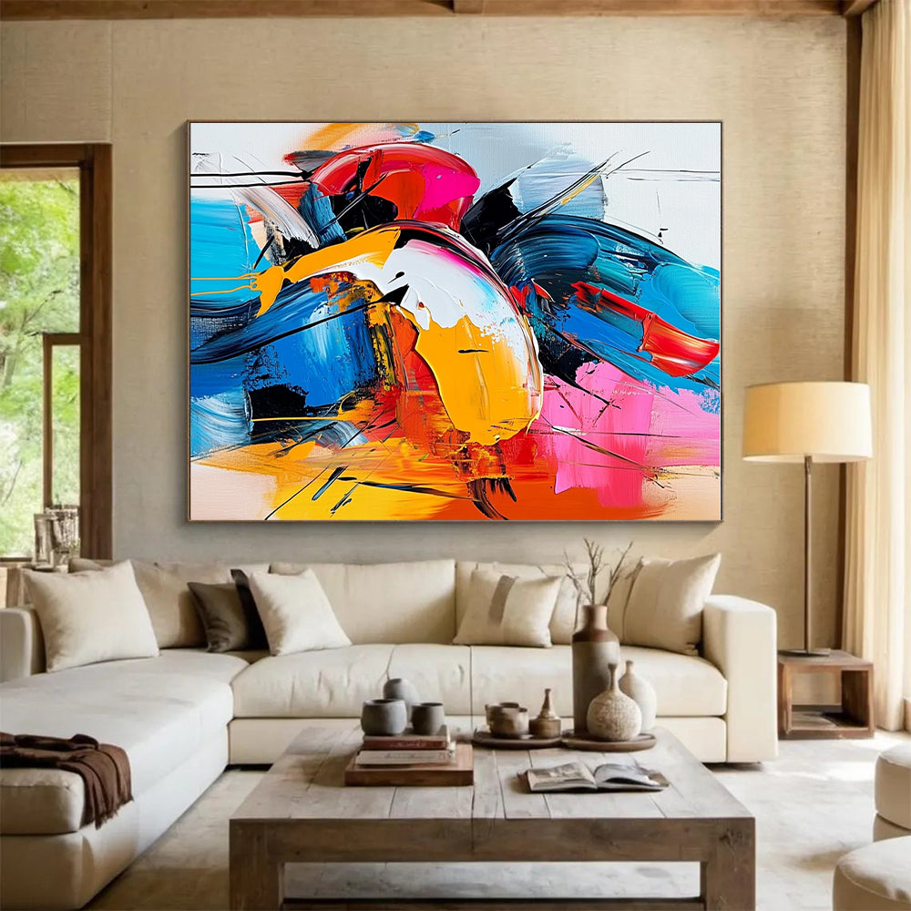 Colorful Dynamic Abstract Painting with Vivid Hues GER596