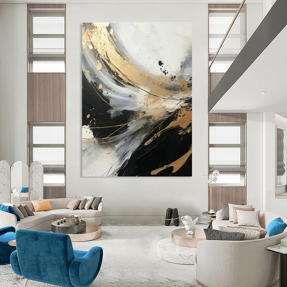 Large Custom Handmade Abstract Wall Art for Cottage Dining Room Serving Cart Wall and Entryway Umbrella Stand Wall DLZ1732