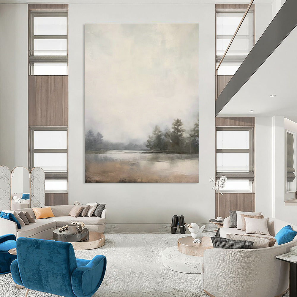 Massive Custom Hand - Painted Abstract Murals for Living Room Entertainment Center Shelves & Cottage Outdoor Grill Stations DLZ0720