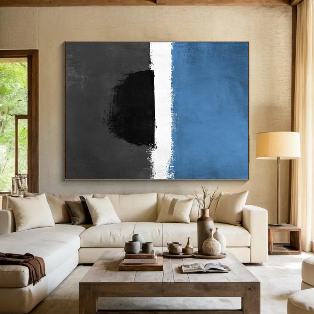 Blue White Black Abstract Painting GER848